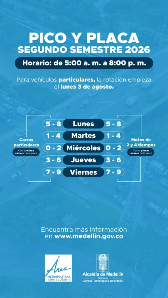 Nueva rotación del pico y placa inicia el 3 de agosto
